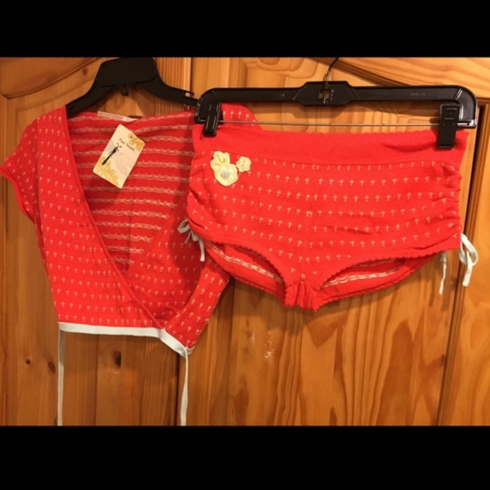 New, free people short set, missing tag